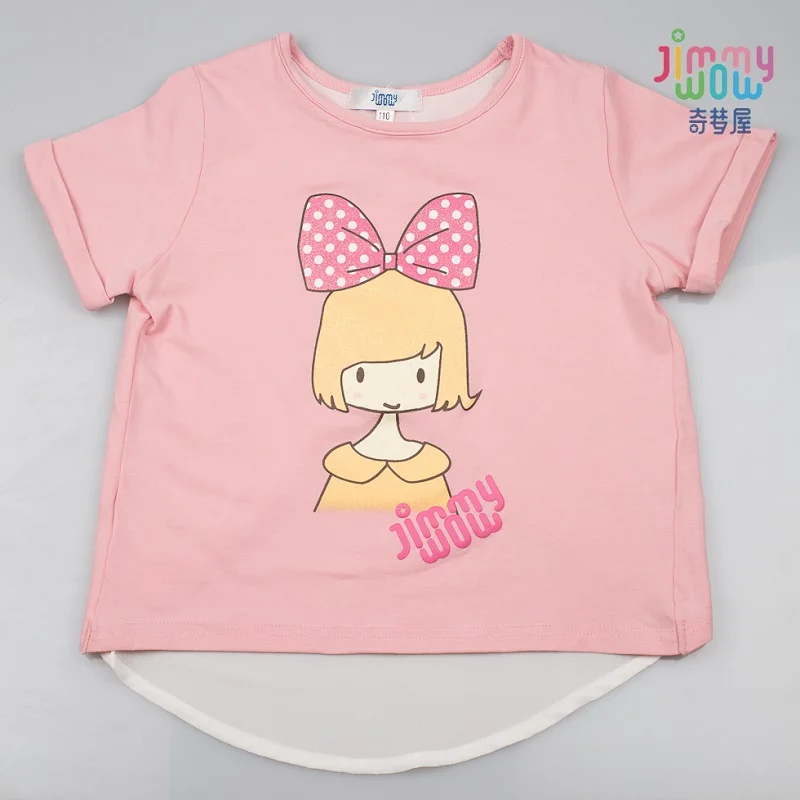 

2019 New style spring summer T-shirt children girls tops cute baby girls children school cotton Tees pink girl cute T-shirt