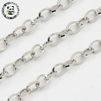 

316 Stainless Steel Cross Chains, Decorative Rolor Chains, Stainless Steel Color, 3.5x3.5mm