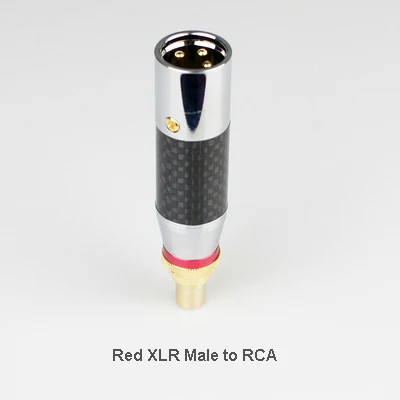 Углеродное волокно позолоченный Аудио Адаптер XLR 3Pin мужской/женский RCA Женский аудио адаптер Разъем конвертер HIFI поддерживается - Цвет: Red XLR Male to RCA