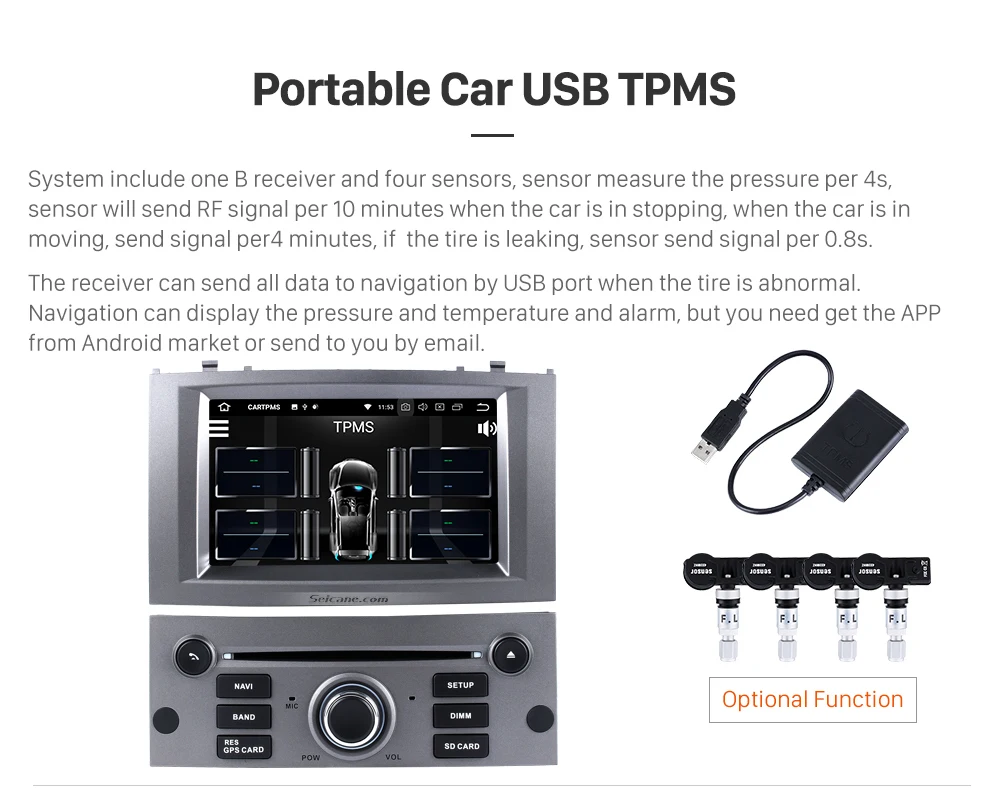 Sale Seicane Android 8.0 7"1Din Car Radio Stereo GPS Navigation Multimedia Player For Peugeot 407 2004 2005 2006 2007 2008 2009 2010 19