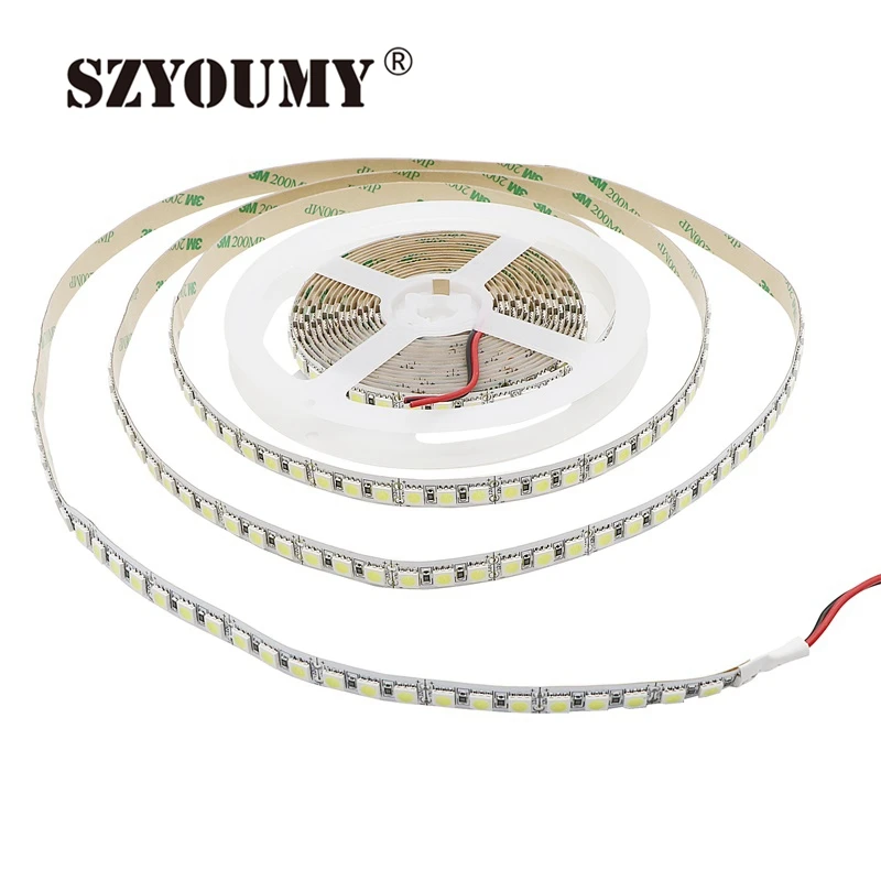 SZYOUMY однорядные 5050 SMD Светодиодные ленты DC12V Гибкая 120 светодиодный/M 600 светодиодный s лента теплый белый RGB IP20 не Водонепроницаемый 10 мм PCB