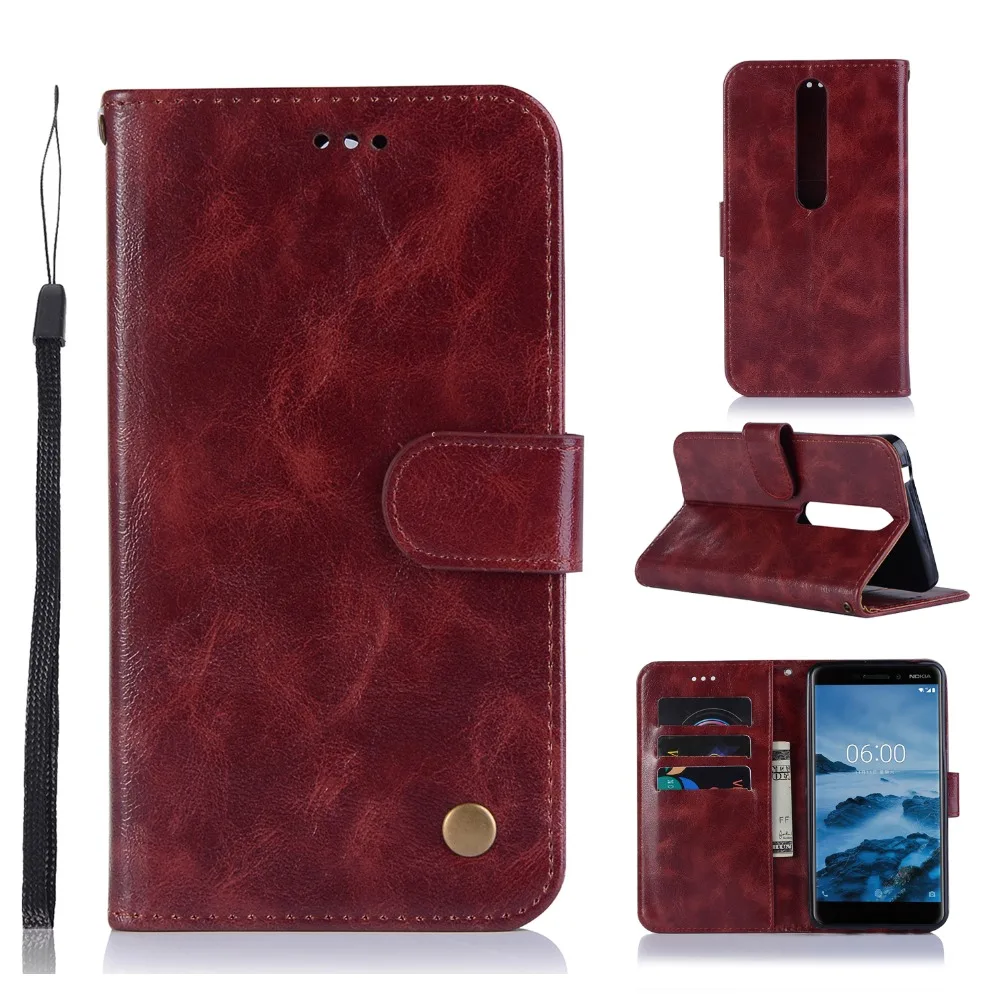 

Wallet Case PU Leather For Nokia 6 X6 2018 Cases Cover Credit Card Slots Magnetic Cover Hand Strap for 2.1 3.1 5.1 7.1 6.1Plus