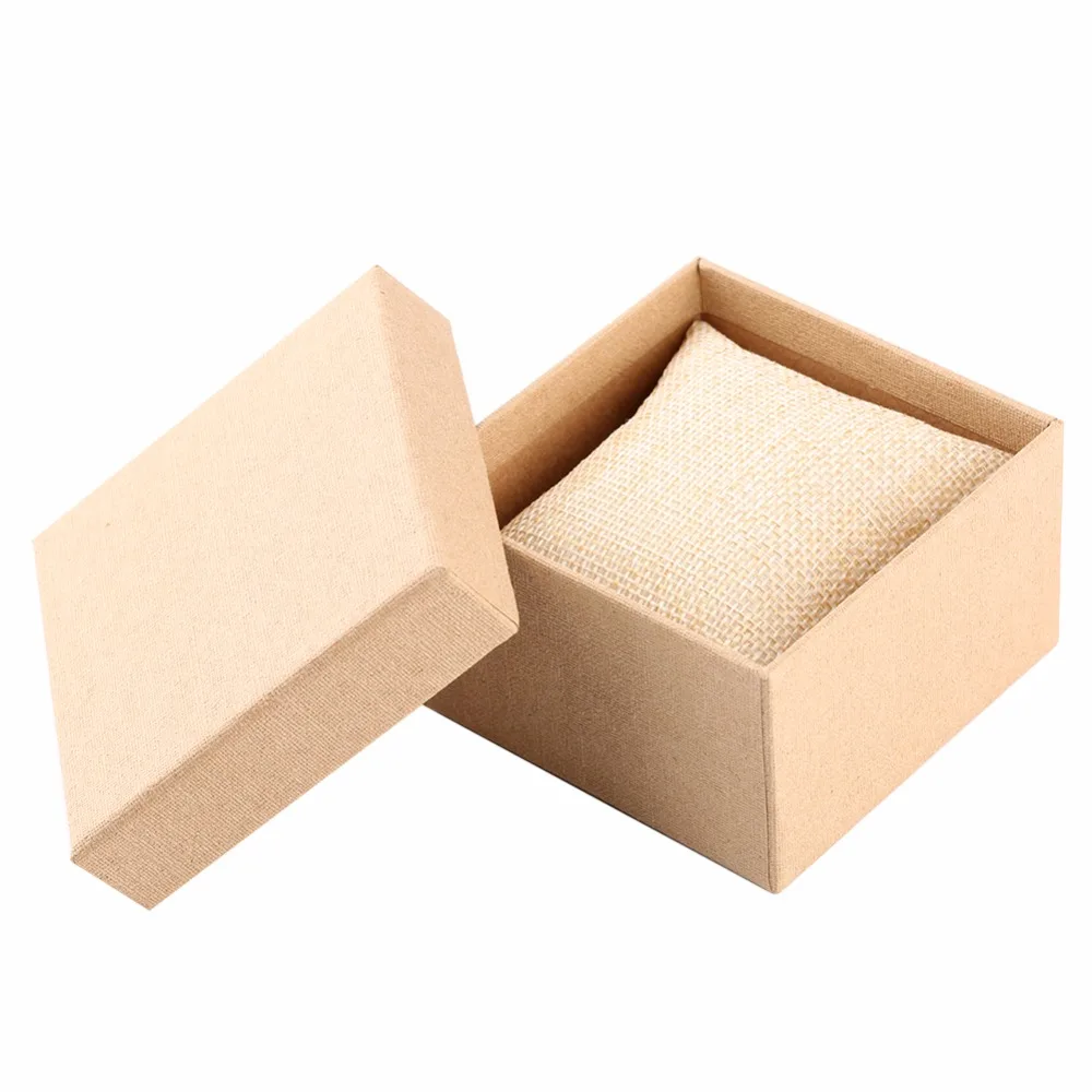 Бумажная деревянная коробка для часов высокого качества подарочная коробка с подушкой 9*8,5*5,5 см