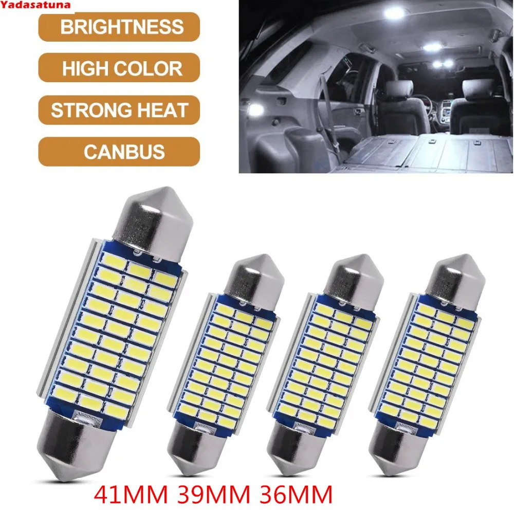 

4Pcs Lampada Torpedo Canbus Canceller Led Super Branca Teto Placa (Samsung 30 SMD 4014 Chips)