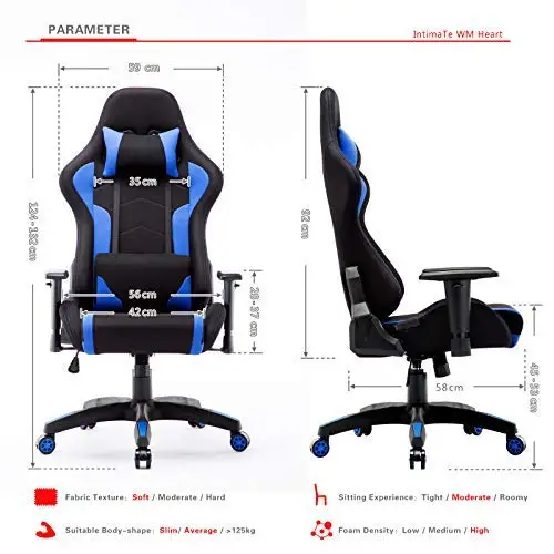 IntimaTe WM Fabric Gaming Computer Chair Breathable Racing Office armchair Ergonomic Swivel High Back Recliner Chair A35