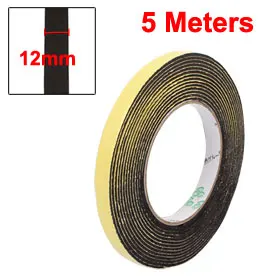 

Uxcell Hot Sale High Quality 12 x 2mm Sponge Single Side Adhesive Shock Resistant Anti-noise Foam Tape 5M Long Black,Yellow 1PCS