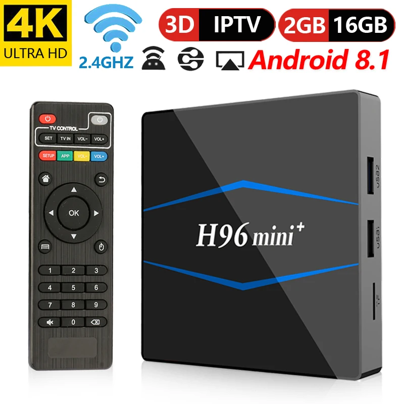 H96 Мини Android 8 1 ТВ коробка 2 Гб 16 Смарт Четырехъядерный Rockchip RK3229 4 ггц Wifi k H.265
