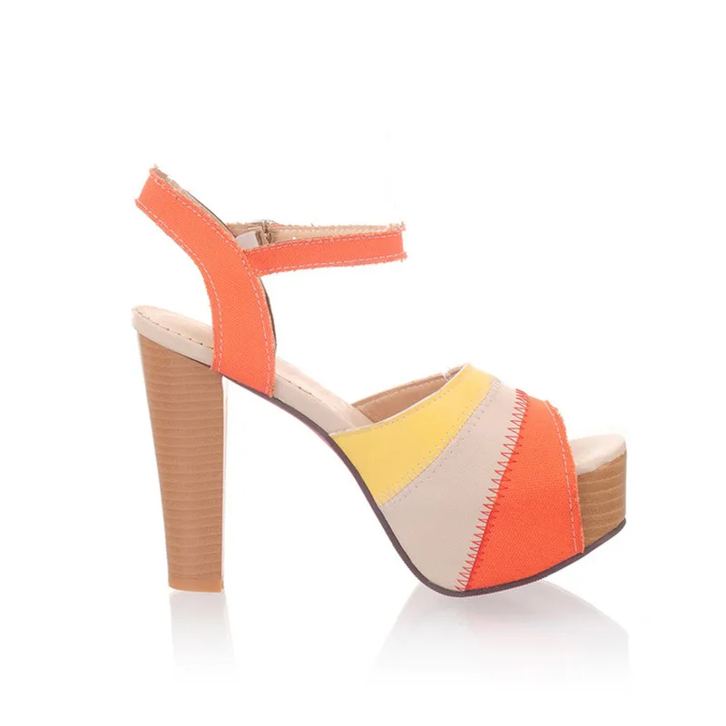 ENMAYERsummer Sandals elegant Mixed colors fish head Platform sandals high heels shoes women breathable comfort women sandals