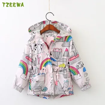 

2018 Brand Girls Coats And Jackets Casaco Infantil Menina Rainbow Lovely Kiz Bebek Giyim Girls Jacket Meisjes Jas Children Coats