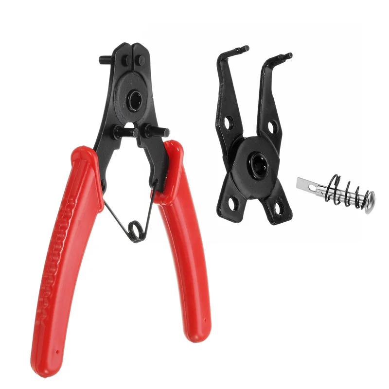 

Universal Spring Pliers Circlip Tool with 4pcs Angled Tong Head Clamp Car Auto Repair Hand Tools Clamps Rubber Handle Pliers