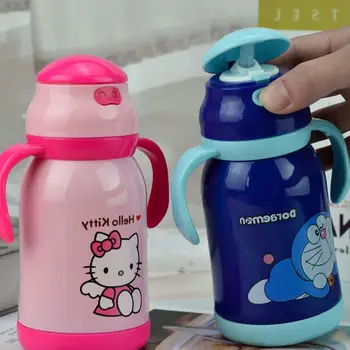 

High Quality Kids Vacuum Flasks With Silicone Straw Stainless Steel baby Nipple Thermos Mug Thermal Bottle Thermo Cup BPA Free