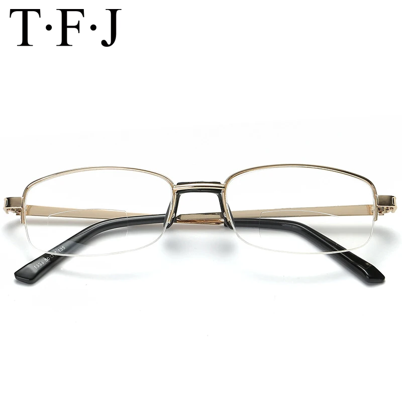 

Half Frame Metal Reading Glasses Men Presbyopic Glasses Far and Near Smart Zoom Double Light Presbyopic Magnifier Eyewear