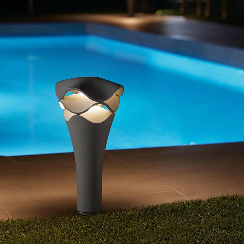 

Modern waterproof outdoor column lamp creative wall lamp garden landscape lamp grey body