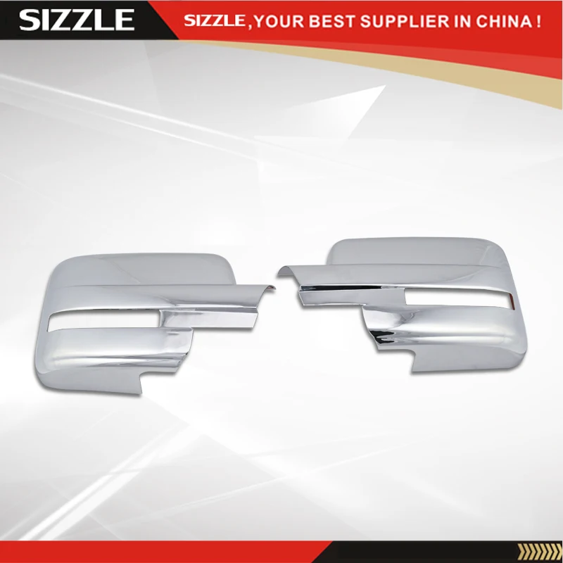 

2009 2010 2011 2012 2013 2014 F150 Chrome Towing Mirrors Cover Full With Turn Signal Light Cutout
