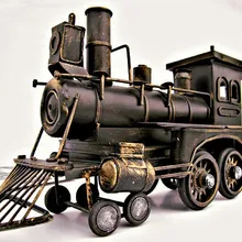 ¡Envío gratis! modelo de locomotora de Estilo Vintage modelo de tren de Metal tren de vapor de hierro juguete artesanal tesoro memoria de la decoración de los viejos tiempos