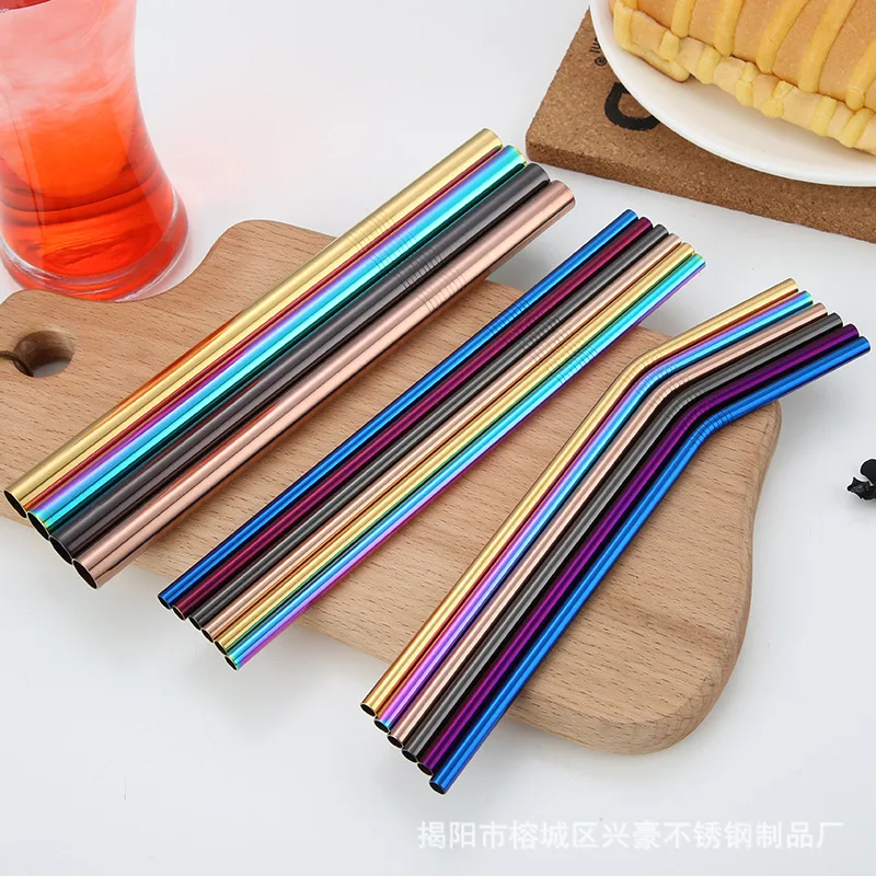 100set-lot-Eco-Friendly-Reusable-Straw-304-Stainless-Steel-Straw-Metal-Smoothies-Drinking-Straws-Set-with (2)