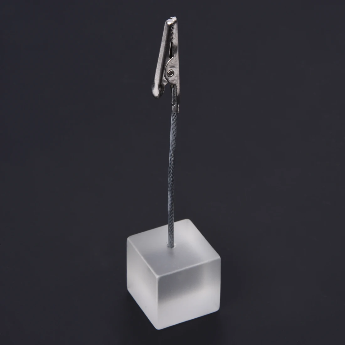 Perfect Cube wire memo holder paper Note clip translucent whitein