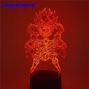 

Dragon Ball Super Broly 3D Acrylic LED Night Lights Dragon Ball Lamp Color Changing with Controller Anime Figure Table Lamp