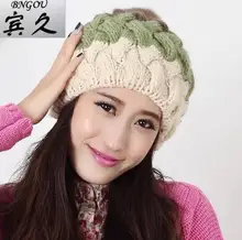 2016 Cute Lovely Fur Pompons For Hats Female Winter Women’s Knit Cap Warm Korean Version Mix Colors Beanie Stylish Design CY50