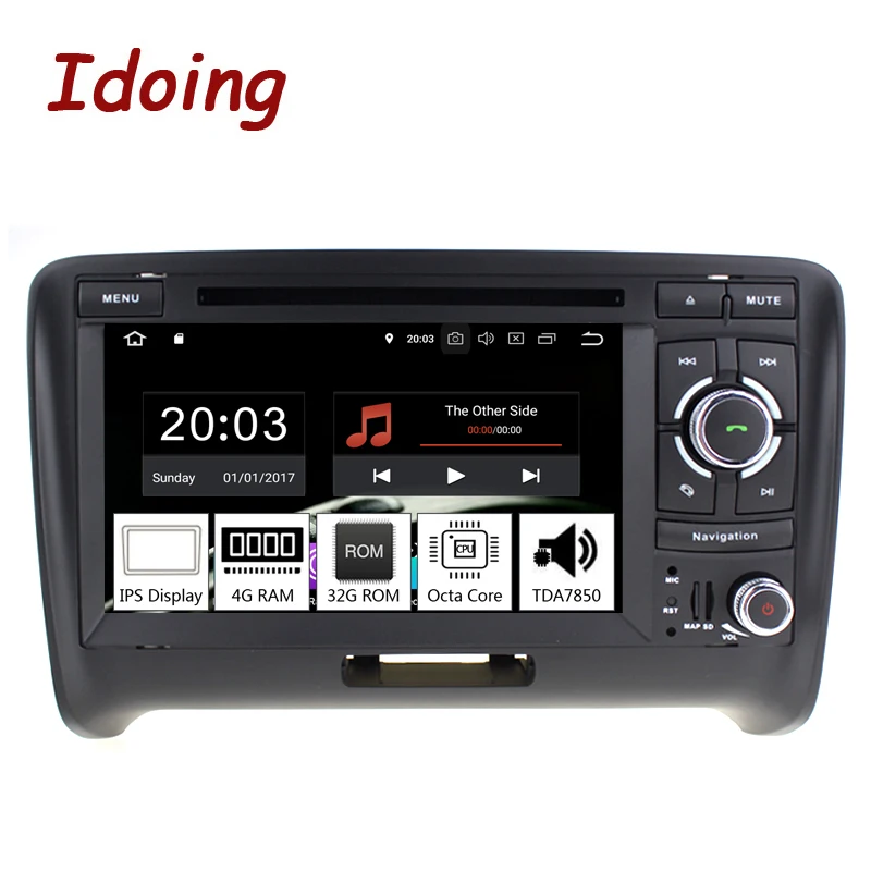 Clearance Idoing 7"2 Din Andriod 8.0 Car Radio Video DVD Multimedia Player For Audi TT PX5 4GB+32G Eight Core IPS screen GPS Navigation 5