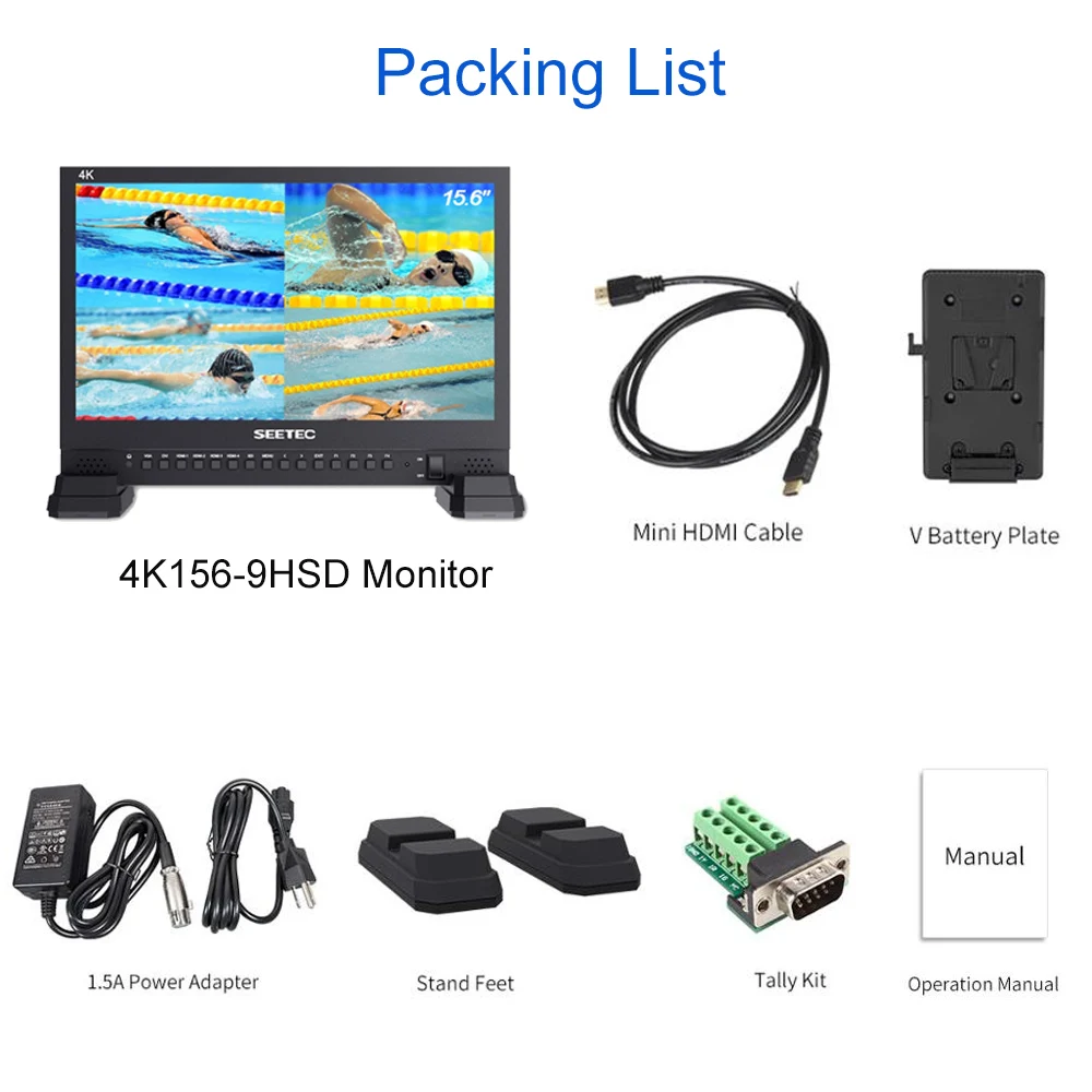 SEETEC 4K156-9HSD 15,6 дюймов профессиональные студийные мониторы 3g SDI 4 K 3840x2160 ips hd вещания ЖК-дисплей квадрант