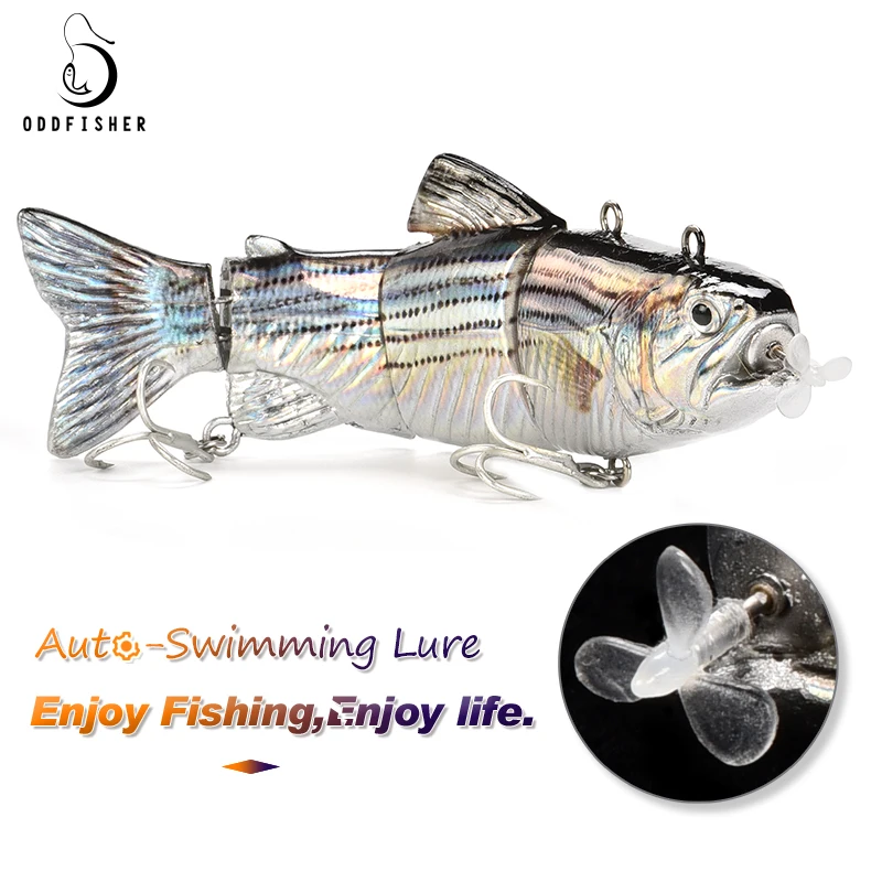 

Fishing lure Electric Lure Wobblers For Fishing 4-Segement Swimbait Crankbait USB Rechargeable Flashing LED light Fishing