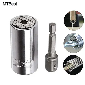 

Ratchet Gator Grip Original Universal Socket Wrench Power Drill Adapter Set and 105 Degree Right Angle Extension 1/4" Drive Bits