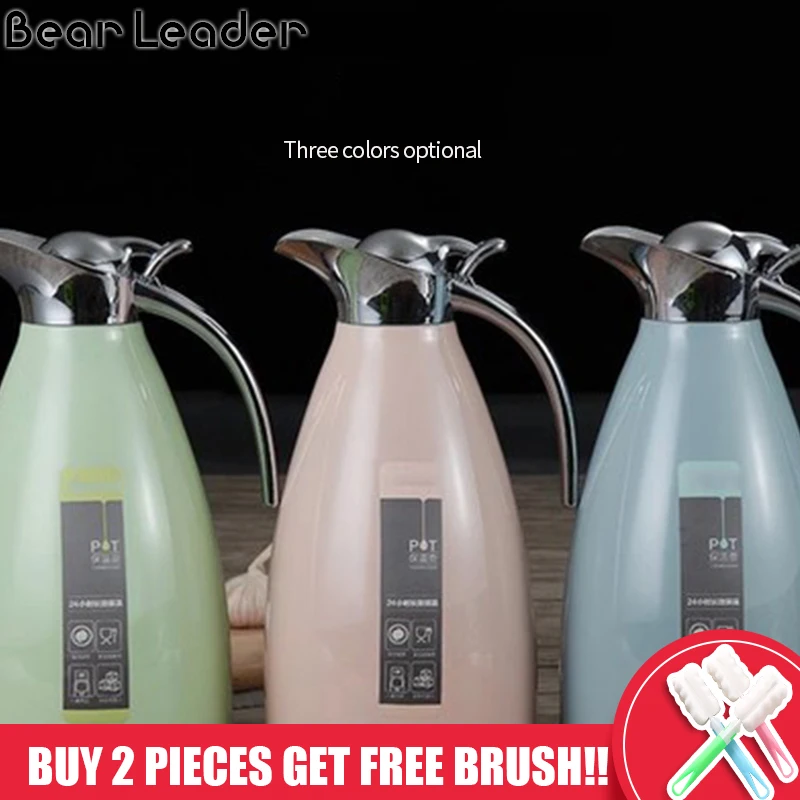 Bear Leader 2000ml European Stainless Steel Insulation Pot Vacuum Flasks Large Capacity Portable Thermal Mug Cup Bottles | Дом и сад