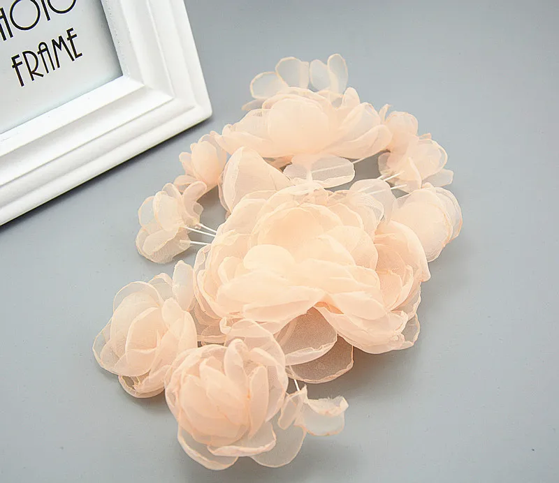 Розовый кружевной креп ручной работы элегантное украшение для волос женский головной убор пряжа цветок свадебные аксессуары для волос
