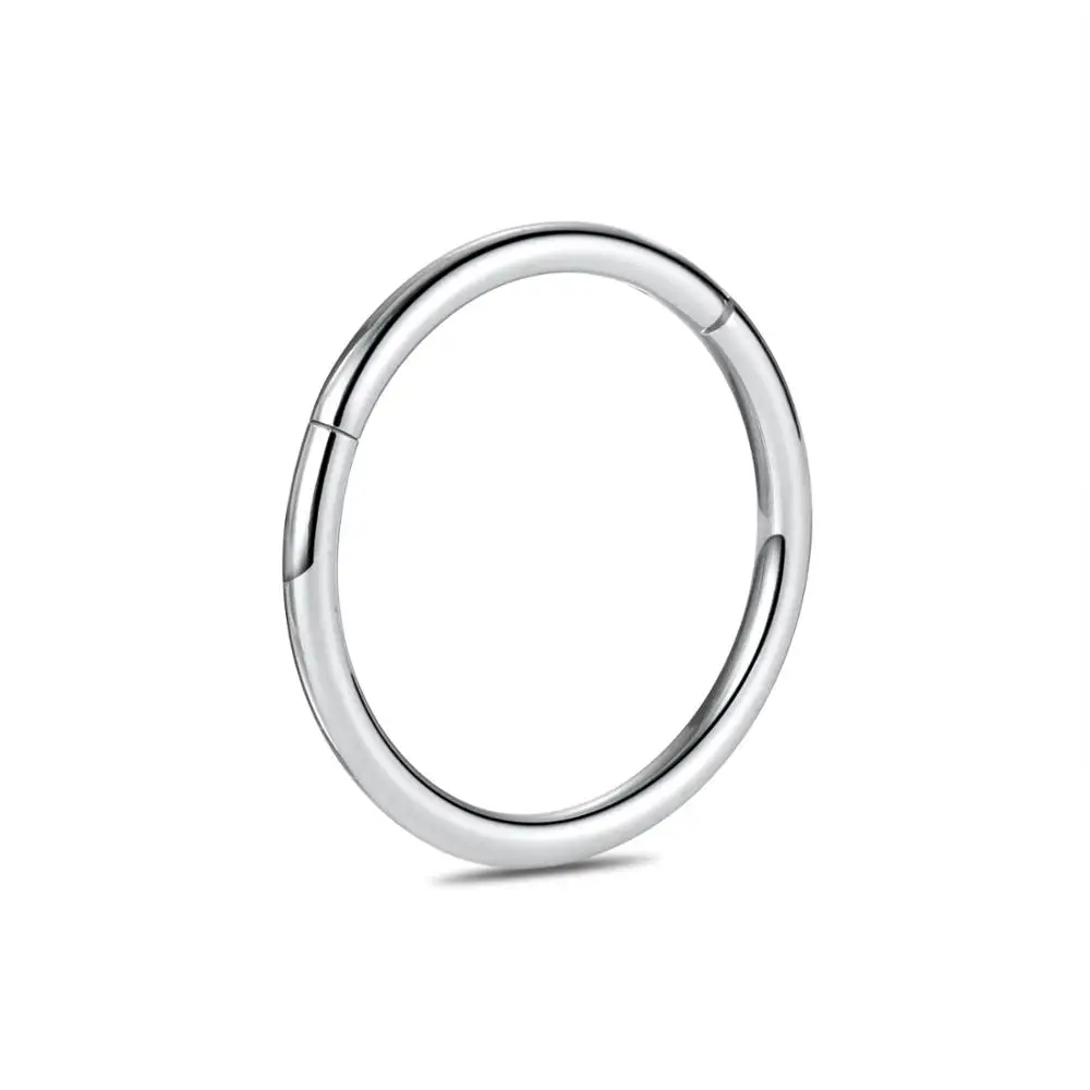 

GAGABODY 16G Titanium Segment Seamless Hinged Clicker Septum Nose Rings Clear CZ Septum Clicker Piercing 8/10/12MM