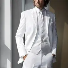 Остроконечные Нагрудные белый смокинг жениха мужской костюм жениха новые свадебные Женихи Best человек костюмы