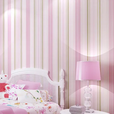 10 Meter Hot Ing Elegant Pink Blue Strip Wallpapers Textured Non 10 Meter Hot Ing Elegant Pink Blue Strip Wallpapers Textured Non Woven Kids Wallpaper Roll Papel De Parede