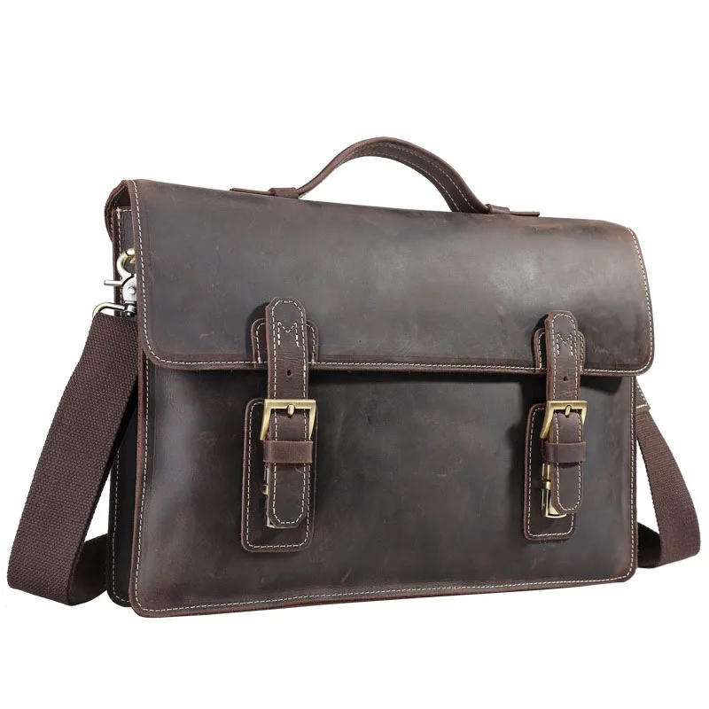 Oblique Sac Fou Britannique Rétro Hommes Paquet Porte 14 Couche De 1 En Cuir documents D'affaires Croix Pouce Aetoo Première Ordinateur Cheval wPO8Xnk0