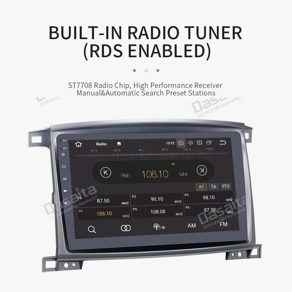 Flash Deal Dasaita Car Radio 1 Din Android 9.0 for Toyota LC 100 Land Cruiser 100 2003 GPS Navigation 10.2" IPS TouchScreen 1080P Video 2