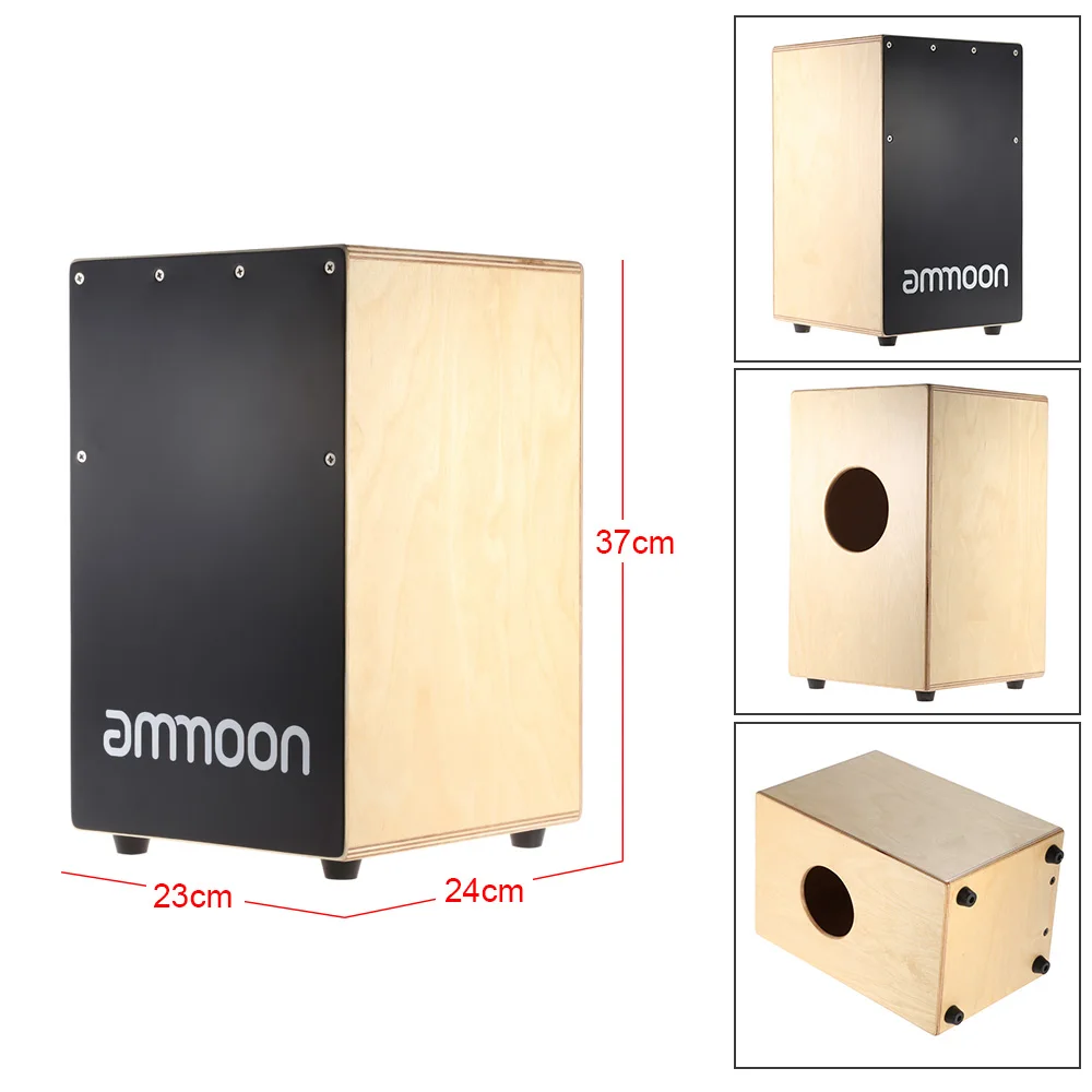 Ammoon деревянный кажон детский барабан без палочек коробка барабанный инструмент с ножками резиновые ножки 23*24*37 см