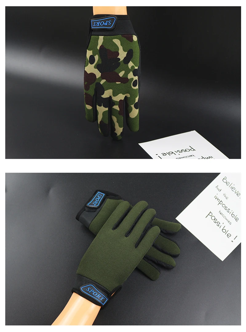 Возраст от 3 до 15 лет детский открытый перчатки 1 пара тренировочные перчатки Спорт держать теплые перчатки утолщаются камуфляж черный