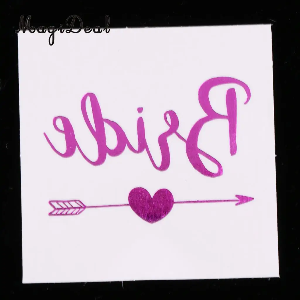 MagiDeal 10Pcs/Lot Purple Team Bride Tribe Temporary Tattoos Wedding Sticker Hens Night Party Decoration Hands Sticker