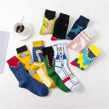 Женские носки в стиле Харадзюку, хлопковые дышащие носки с принтом в стиле Ins, высокие женские носки с забавными рисунками, хипстерские носки для скейтборда