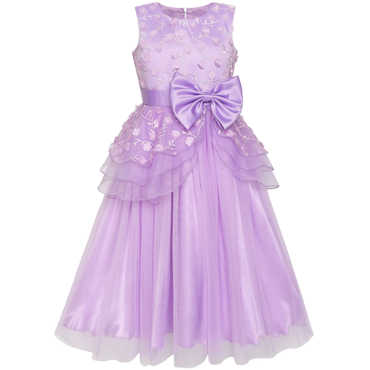 Sunny Fashion Flower Girls Dress Ball Gown Wedding Bridesmaid Bow Tie 2018 Summer Princess Party Dresses Girl Clothes Size 6-12 Sunny Fashion Flower Girls Dress Ball Gown Wedding Bridesmaid Bow Tie 2018 Summer Princess Party Dresses Girl Clothes Size 6-12