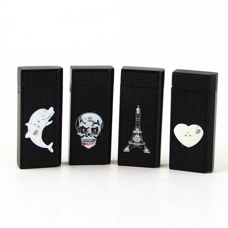 

Cigarette accessories Senior gift Butane gas lighter Thin square shape Colored lights flashing Windproof torch lighter RZ-509