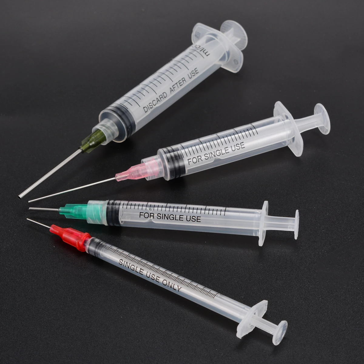 4pcs/set 1ml 3m 5ml 10ml Luer Lock Syringes with 4pcs 14G-25G Blunt Tip Needles and Caps For Industrial Dispensing Syringe