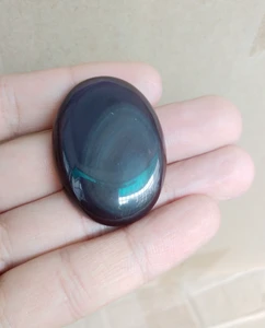 Натуральный АА качество льда Радуга обсидиан 40x30 мм овальный кабошон, обсидиановый камень кулон из бисера Кабошон 1 шт - изображение