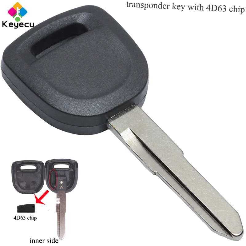 KEYECU Замена воспламеняющий новый транспондер ключ-4D63 чип (80 бит) и Uncut Blade - FOB для Mazda