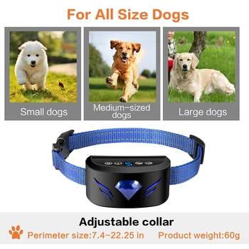 

6 In 1 Waterproof Adjustable Dog Anti Barking Ultrasonic Device Electric Anti Barking Dog Training Collar With Screen Display