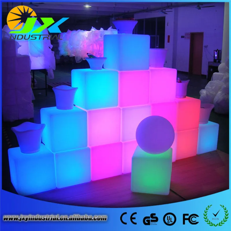 

led bar chair 20cm / led cube chair RGBW colorful change via remote rechargeable or wires powered