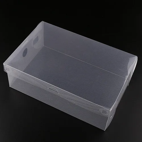 10 шт. экологичный прозрачный пластиковый органайзер для хранения обуви прозрачная Складная хорошо складируемая коробка для обуви