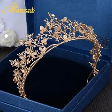 Новые винтажные королевские тиары в стиле барокко и короны, золотые ободок с листьями стрекозы, свадебные аксессуары для волос, украшения девочки, подарок HG253