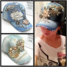 Men and women New Pattern Hot Water Drilling Printing Cowboy Baseball Hats Korean Summer Sunshade Hat