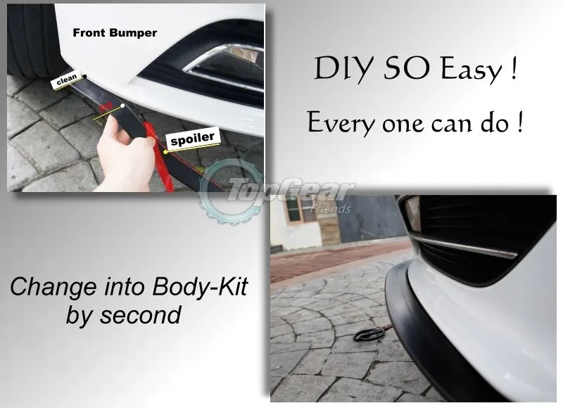 Lábios para Renault Saia para Topgear Pára-choques Lábio Defletor Supercing Frente Spoiler Fãs Ver Carro Tuning - Corpo Kit Tira 5 r5 16 Cheap Saia abertura frontal