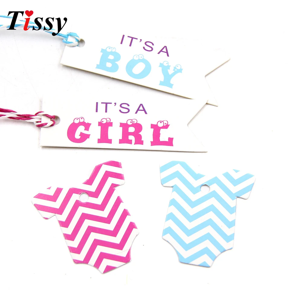 100PCS Boy&Girl Paper Tags Creative Paper Card Tag Labels DIY Crafts For Baby Birthday Party Decorations Baby Shower Supplies